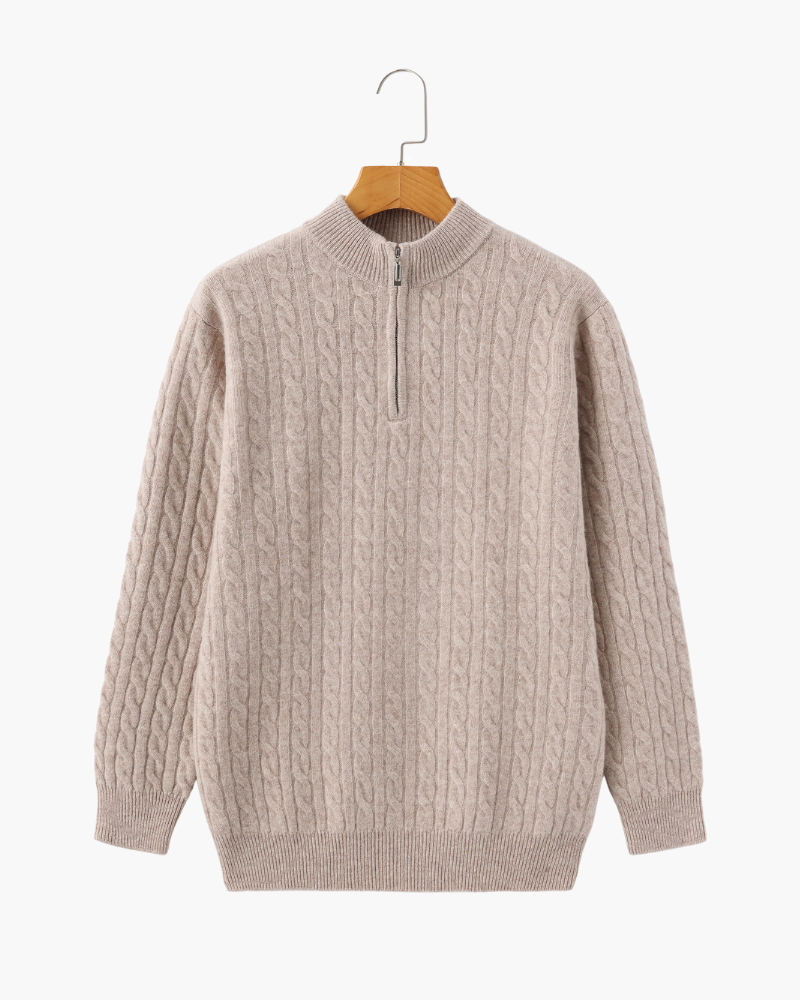 Pull Demi-Zippé 100 % Cachemire