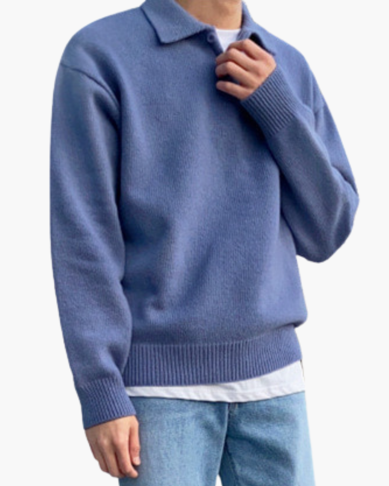 Pull en laine a col boutonné