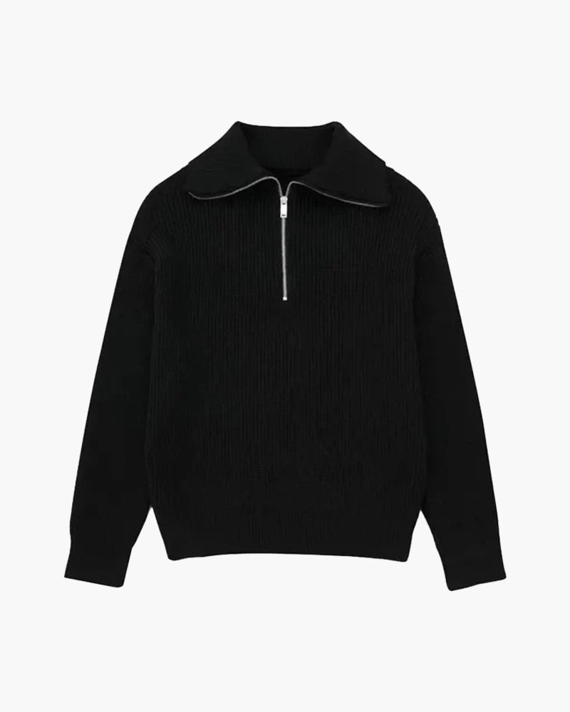 Pull demi-zippé rayé