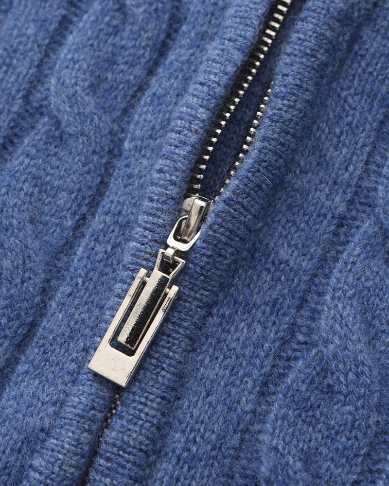 Pull Demi-Zippé 100 % Cachemire