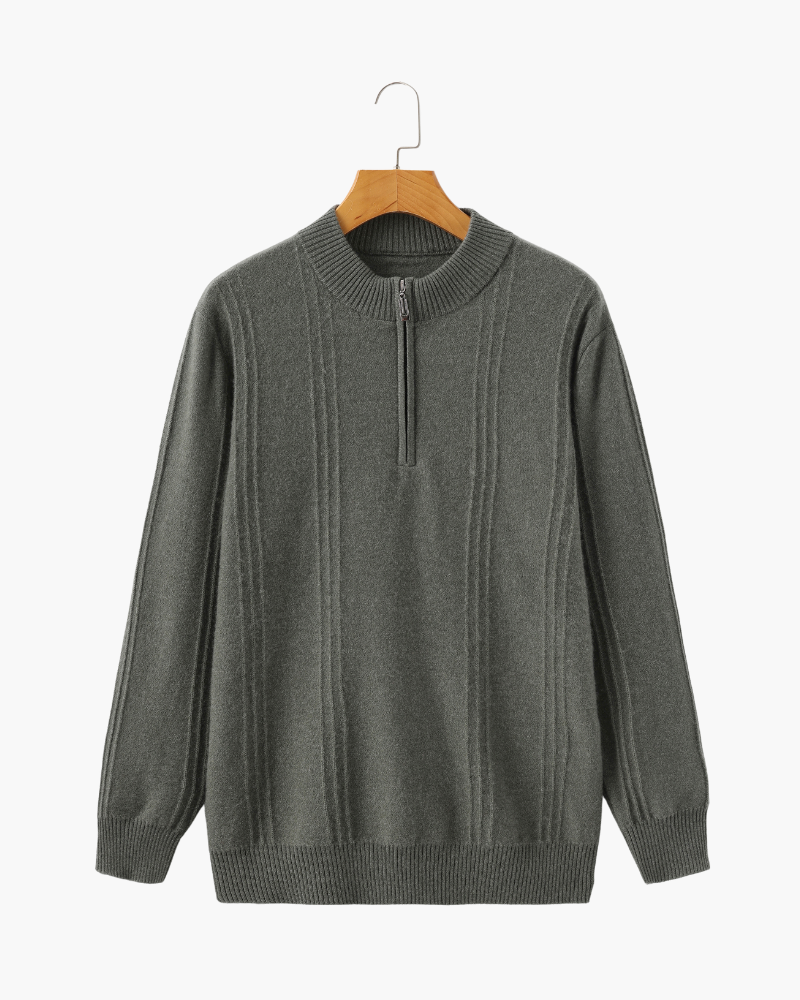 100% Cachemire Demi-Zippé