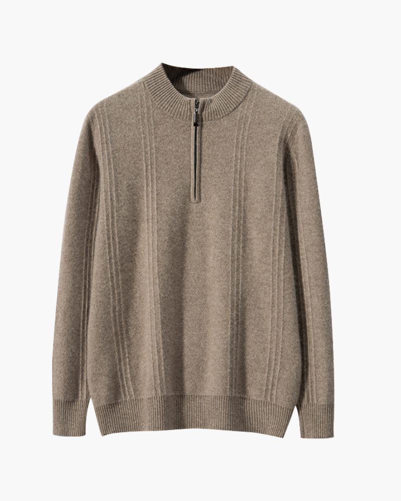 100% Cachemire Demi-Zippé