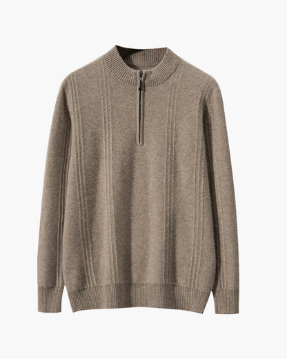 100% Cachemire Demi-Zippé
