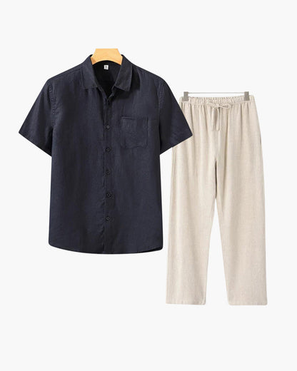 Ensemble en lin Old Money (manches courtes)