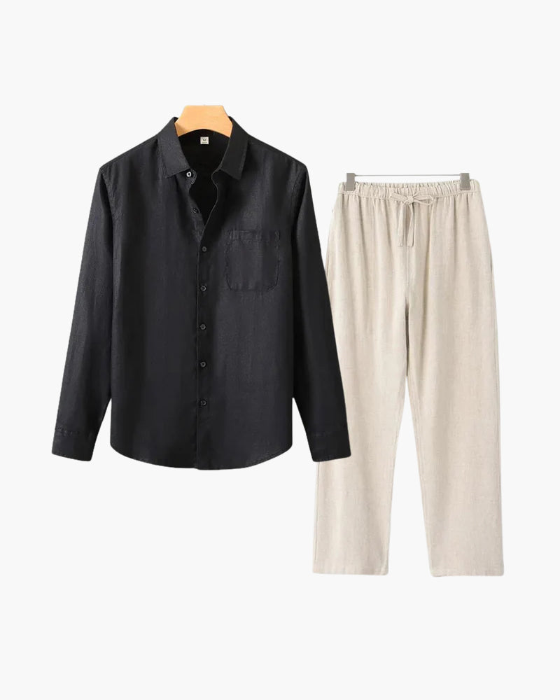Ensemble en lin Old Money (manches longues)