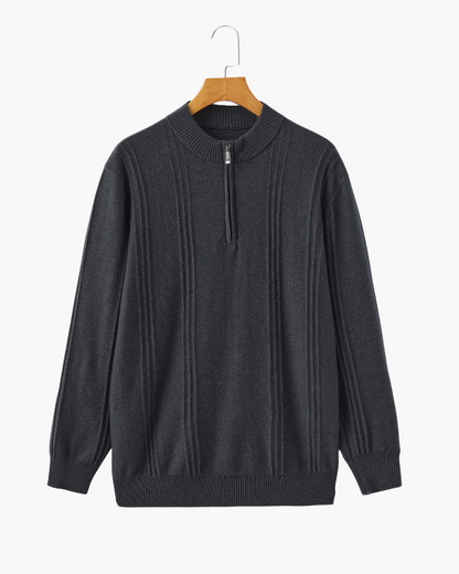100% Cachemire Demi-Zippé