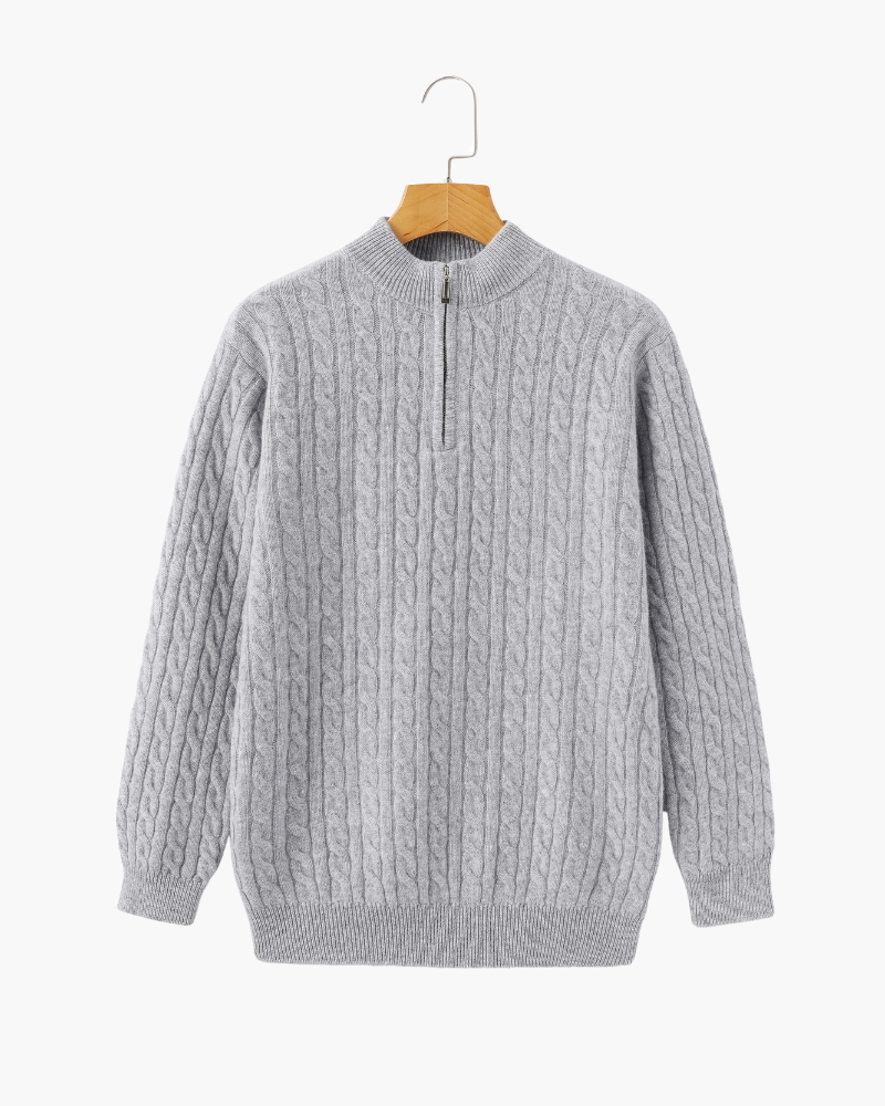 Pull Demi-Zippé 100 % Cachemire