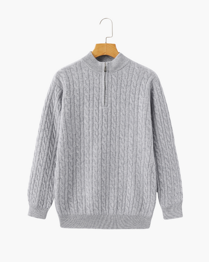 Pull Demi-Zippé 100 % Cachemire