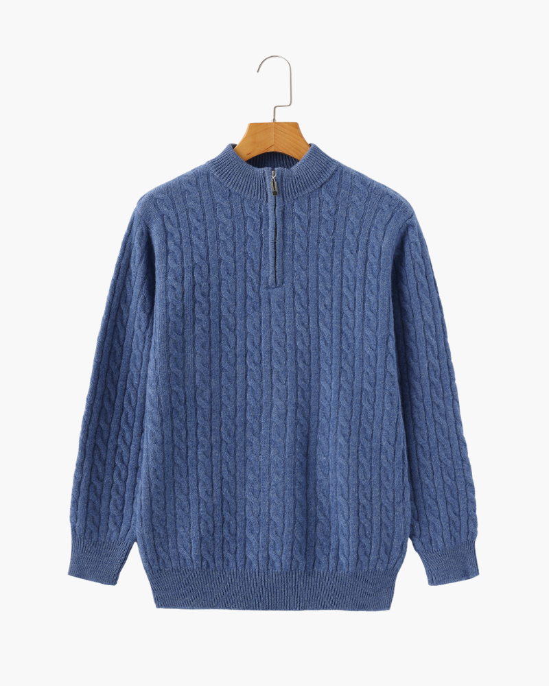 Pull Demi-Zippé 100 % Cachemire