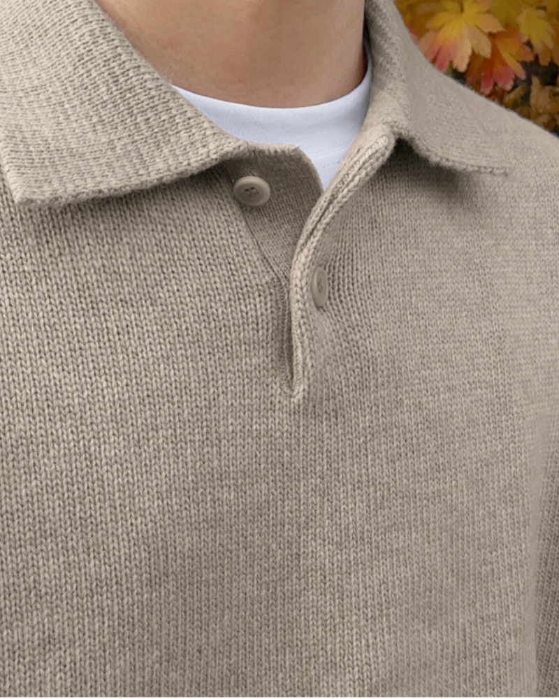 Pull en laine a col boutonné