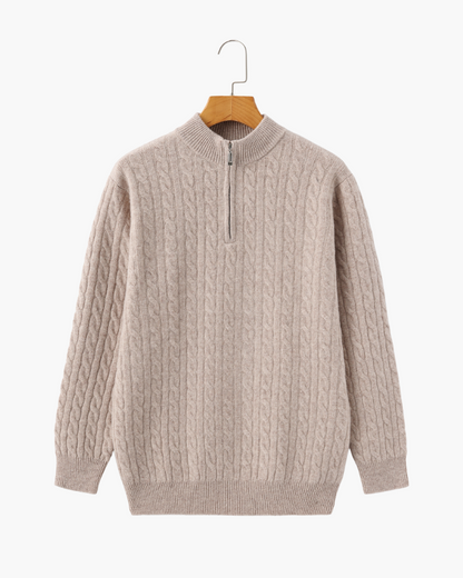 Pull Demi-Zippé 100 % Cachemire