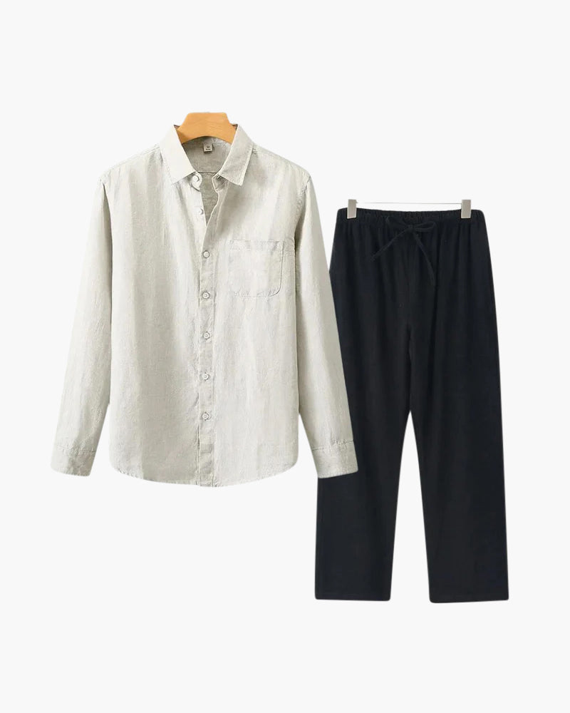 Ensemble en lin Old Money (manches longues)