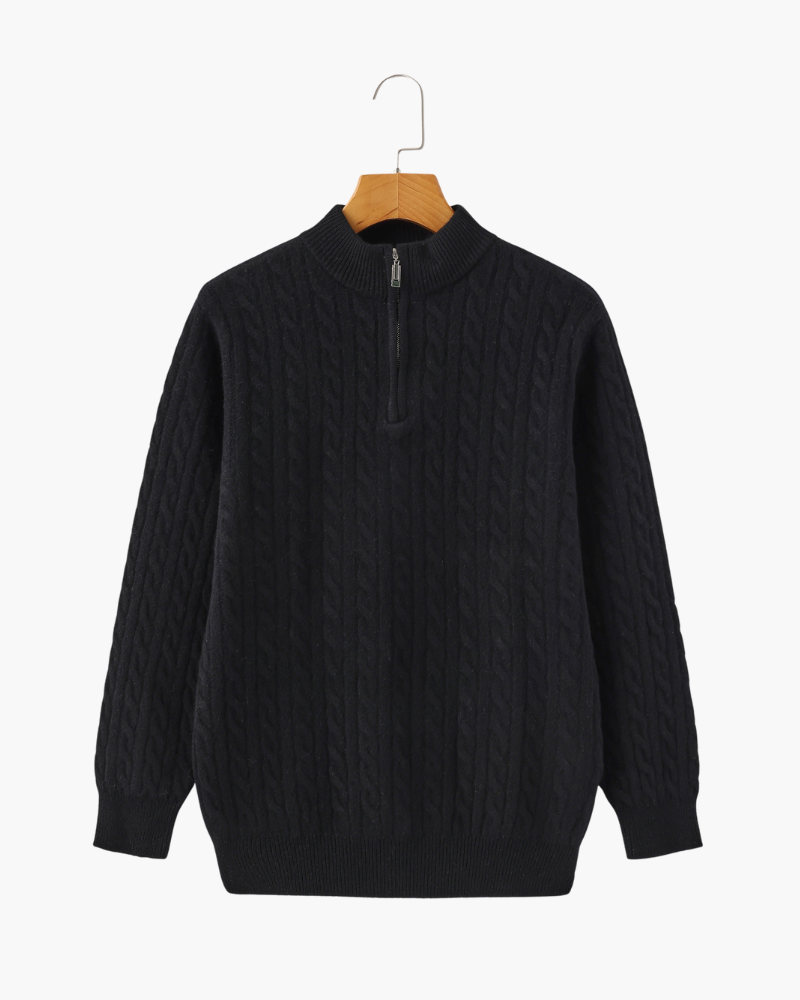 Pull Demi-Zippé 100 % Cachemire