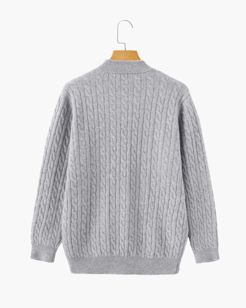 Pull Demi-Zippé 100 % Cachemire