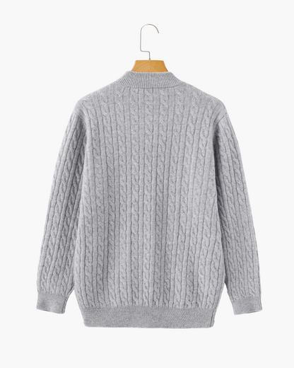 Pull Demi-Zippé 100 % Cachemire