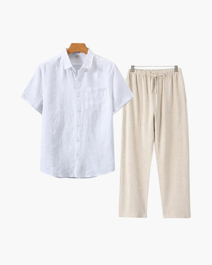 Ensemble en lin Old Money (manches courtes)