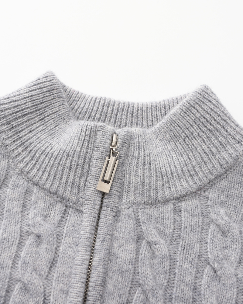 Pull Demi-Zippé 100 % Cachemire