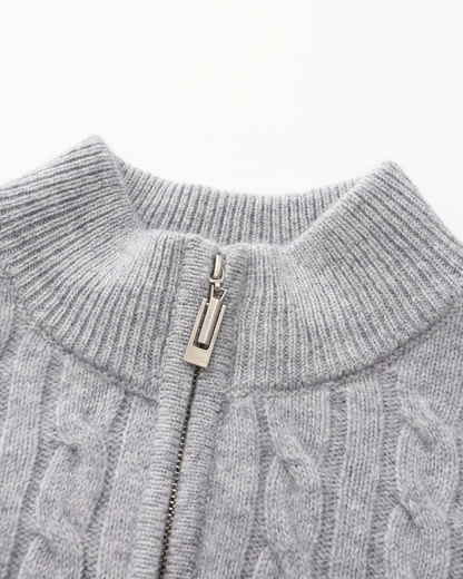 Pull Demi-Zippé 100 % Cachemire