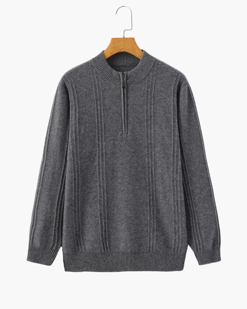 100% Cachemire Demi-Zippé