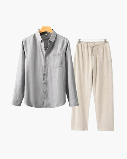 Ensemble en lin Old Money (manches longues)