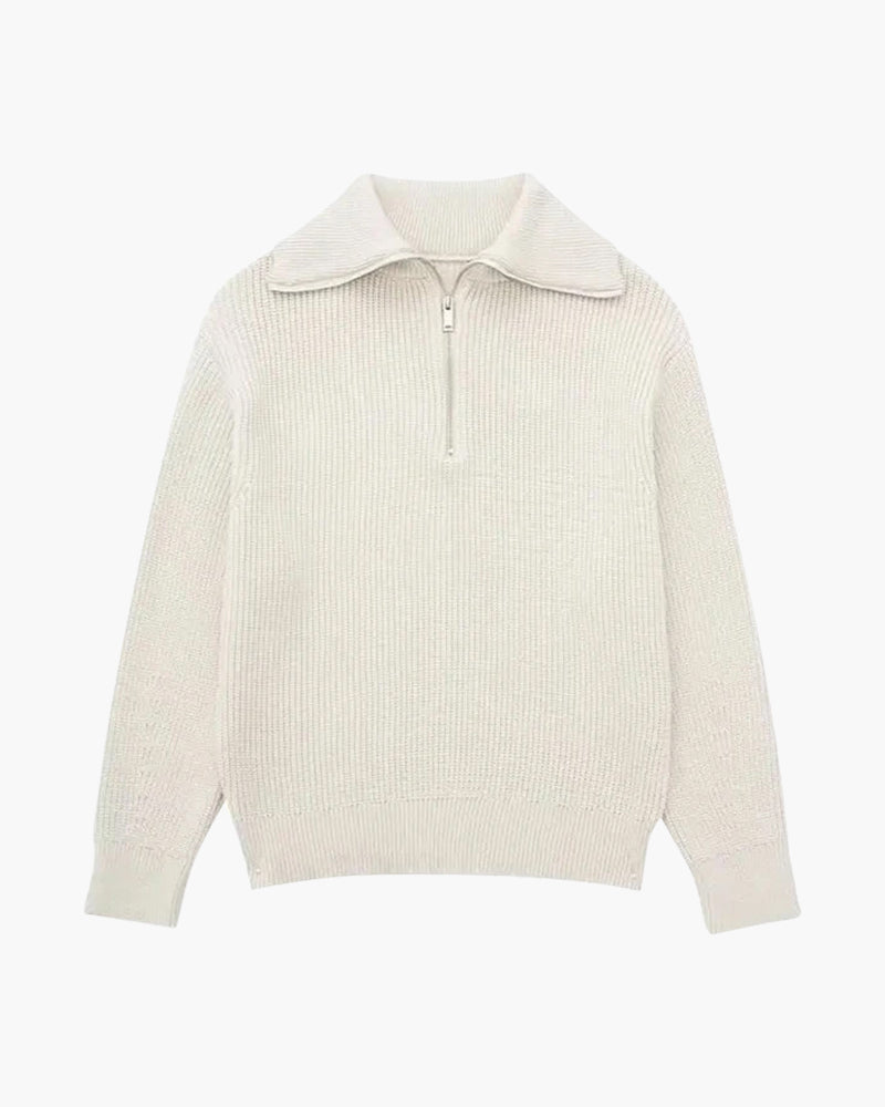 Pull demi-zippé rayé
