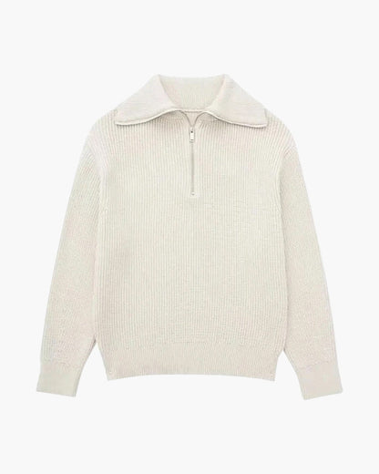 Pull demi-zippé rayé