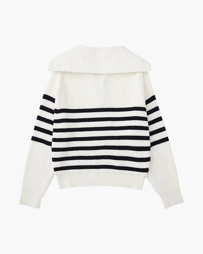 Pull demi-zippé rayé