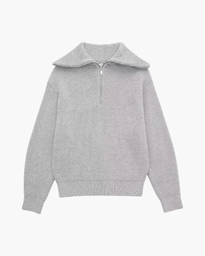 Pull demi-zippé rayé