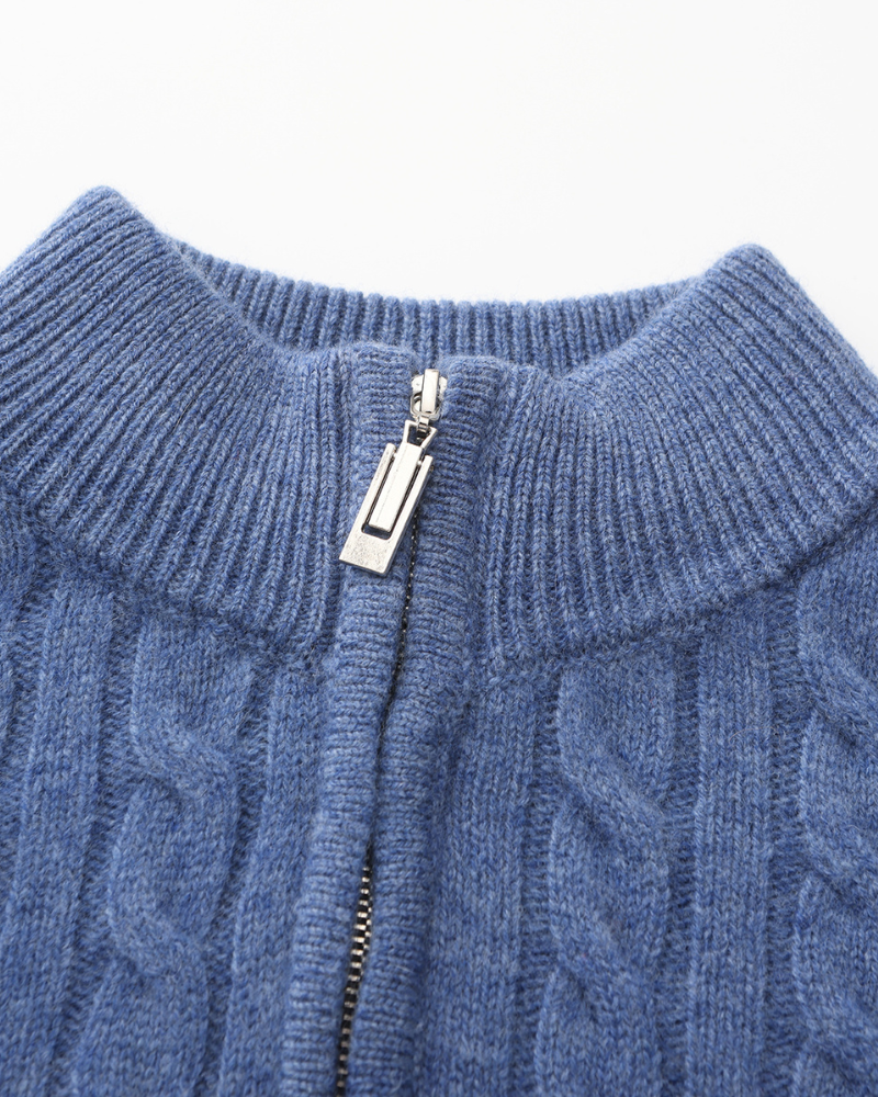 Pull Demi-Zippé 100 % Cachemire